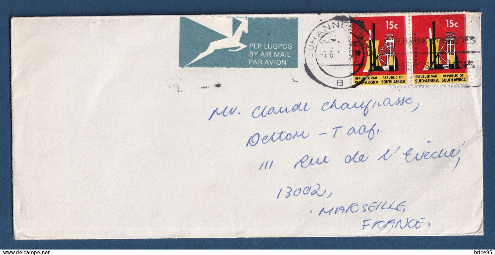 Afrique Du Sud - Sur Lettre - Par Avion - TAAF Marseille - 1980 - Autres & Non Classés