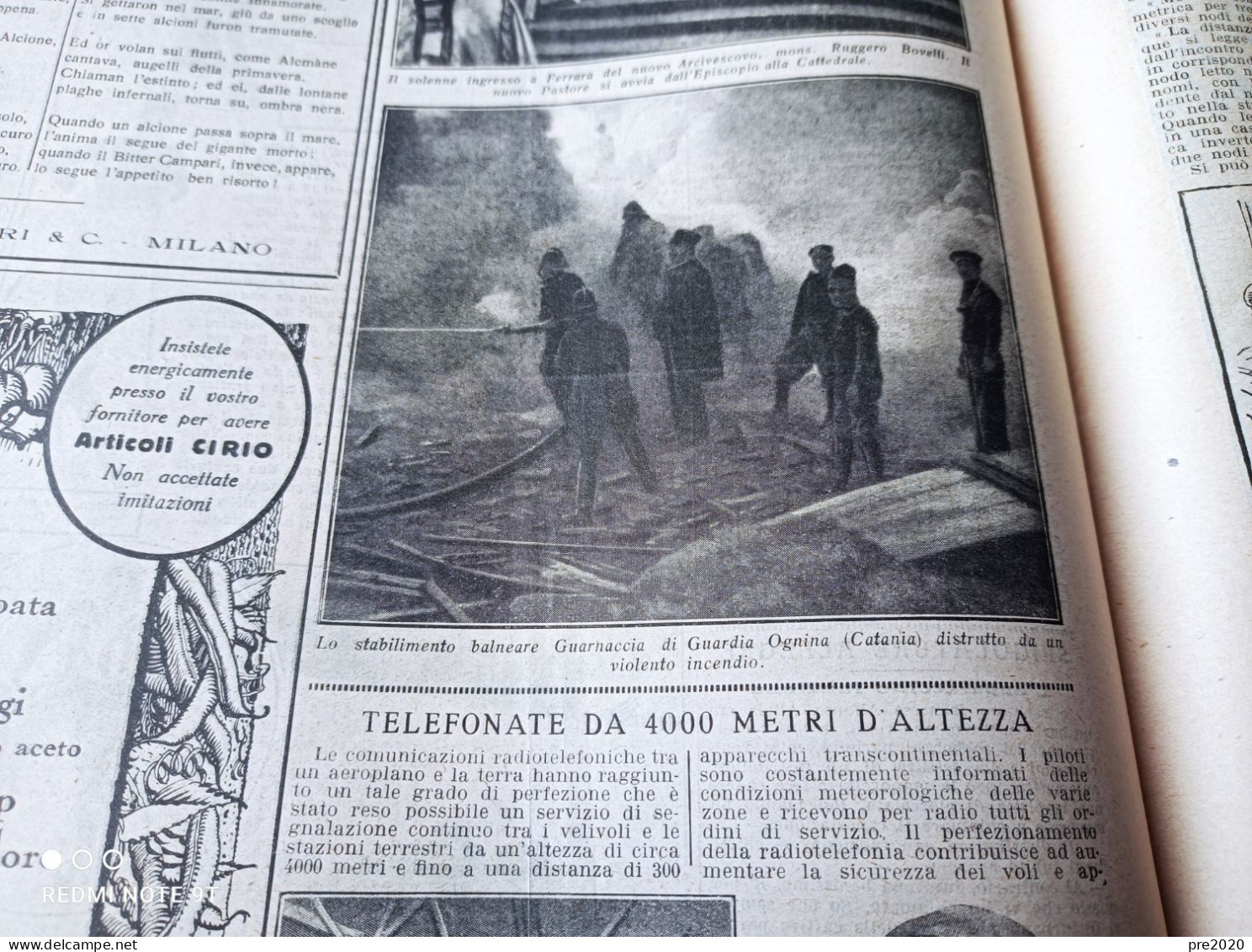 DOMENICA DEL CORRIERE 1930 SAN SAVINO REGGIO EMILIA ARDENZA FERRARA GUARDIA OGNINA FLUMINIMAGGIORE MURANO COMACCHIO - Altri & Non Classificati