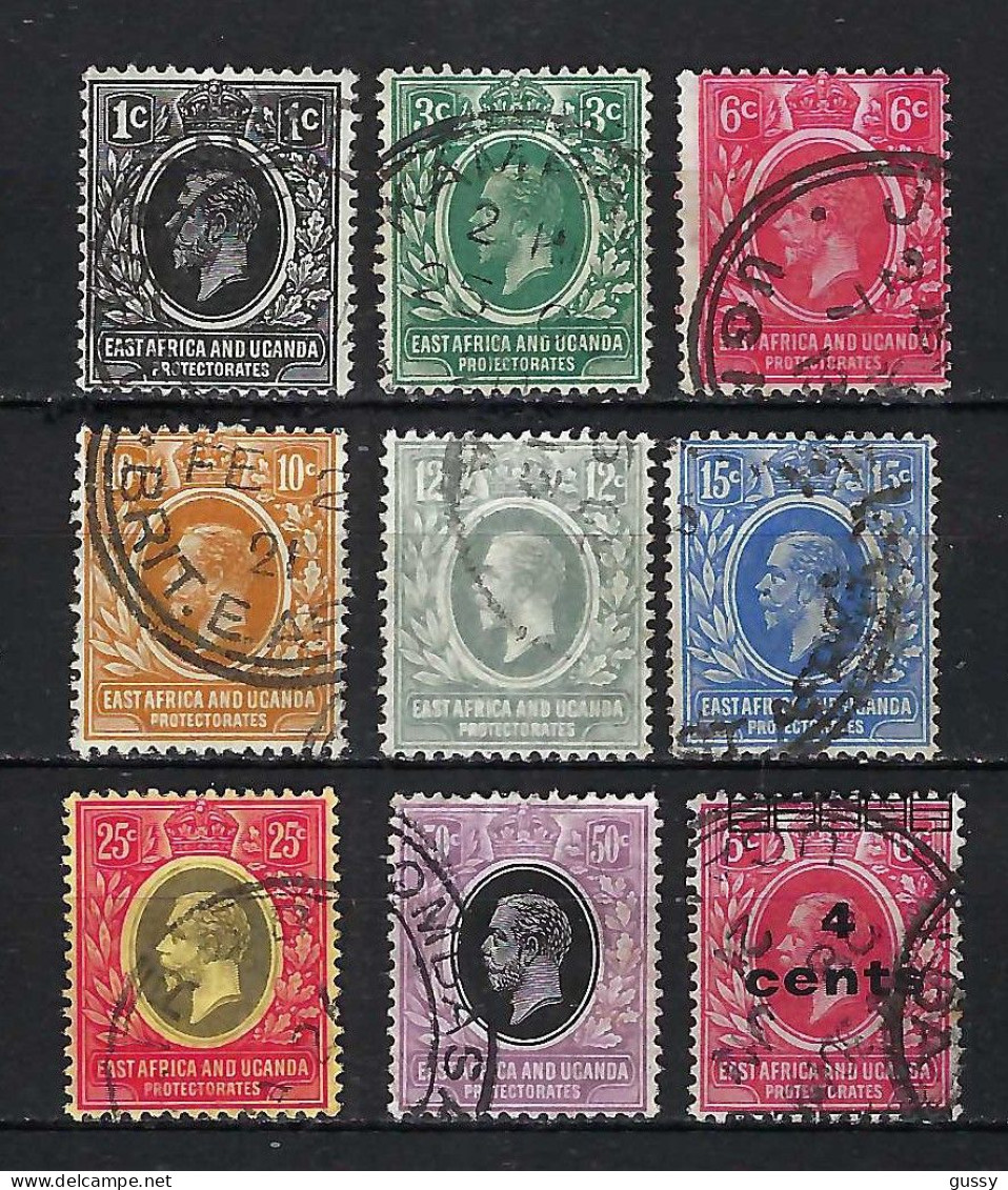 AFRIQUE ORIENTALE BRITANNIQUE & OUGANDA Ca.1912-21: Lot D' Obl. Petit Prix - British East Africa