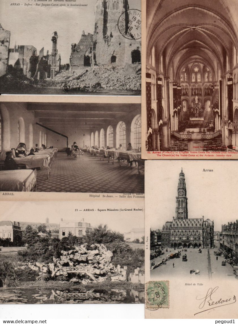 ARRAS (P-de-C)  . LOT 64 CARTES POSTALES ANCIENNES. LIVRAISON OFFERTE   achat immédiat