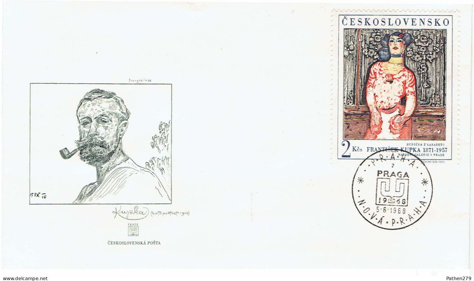 Enveloppe FDC 1er Jour Frantisek Kupka Prague 05-06-1968 - FDC