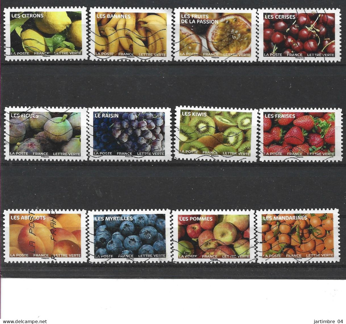 2023 FRANCE Adhesif 2288-99 Oblitérés, Fruits, Série Complète - Oblitérés