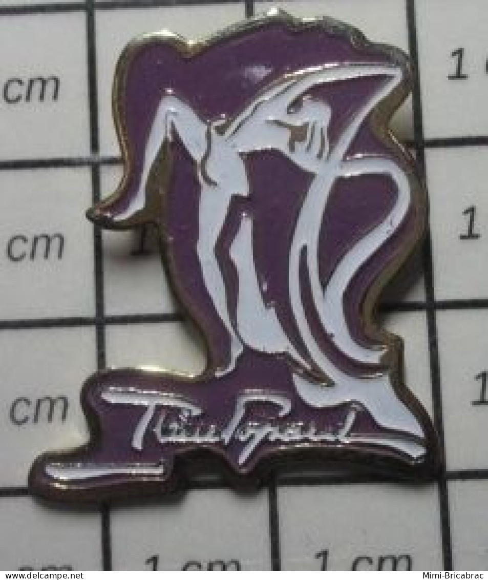 1618C Pin's Pins / Beau Et Rare / MARQUES / FEMME DANSANT AVEC DES VOILES Trop Mal écrit - Trademarks