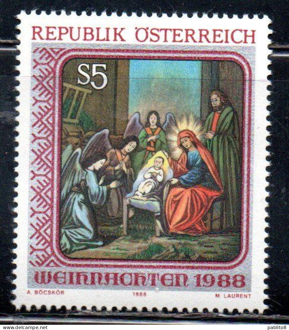 AUSTRIA ÖSTERREICH 1988 CHRISTMAS NATALE NOEL WEIHNACHTEN NAVIDAD 5s MNH - Unused Stamps