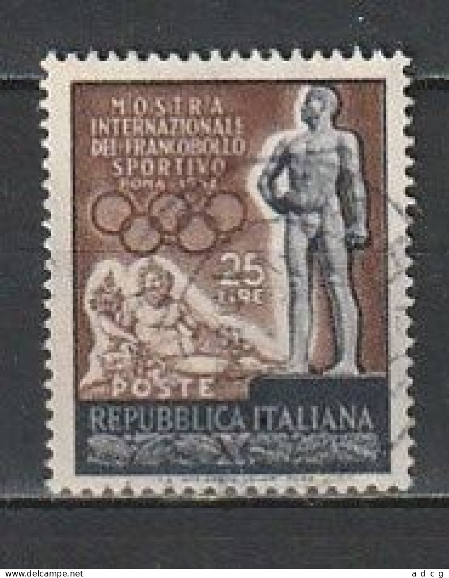 1952 MOSTRA FRANCOBOLLO SPORTIVO  25 Lire USATO - 1946-60: Used