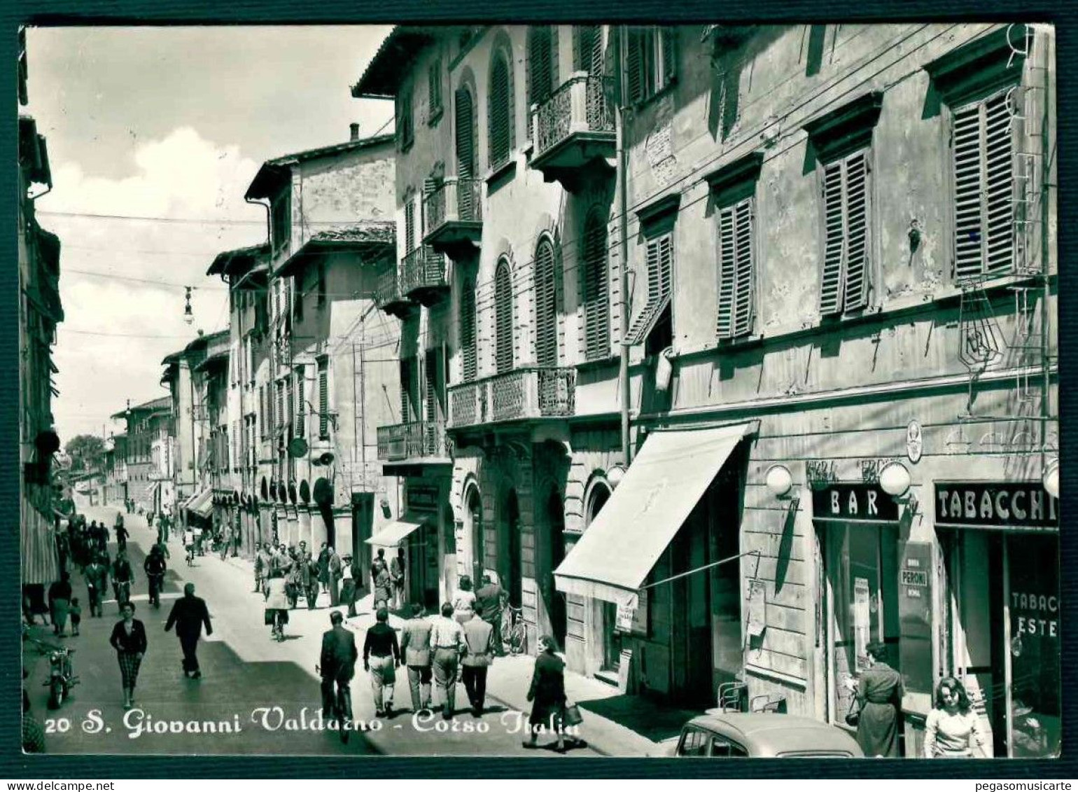 BF054 S GIOVANNI VALDARNO - CORSO ITALIA ANIMATA AUTO CAR AREZZO 1956 - Autres & Non Classés