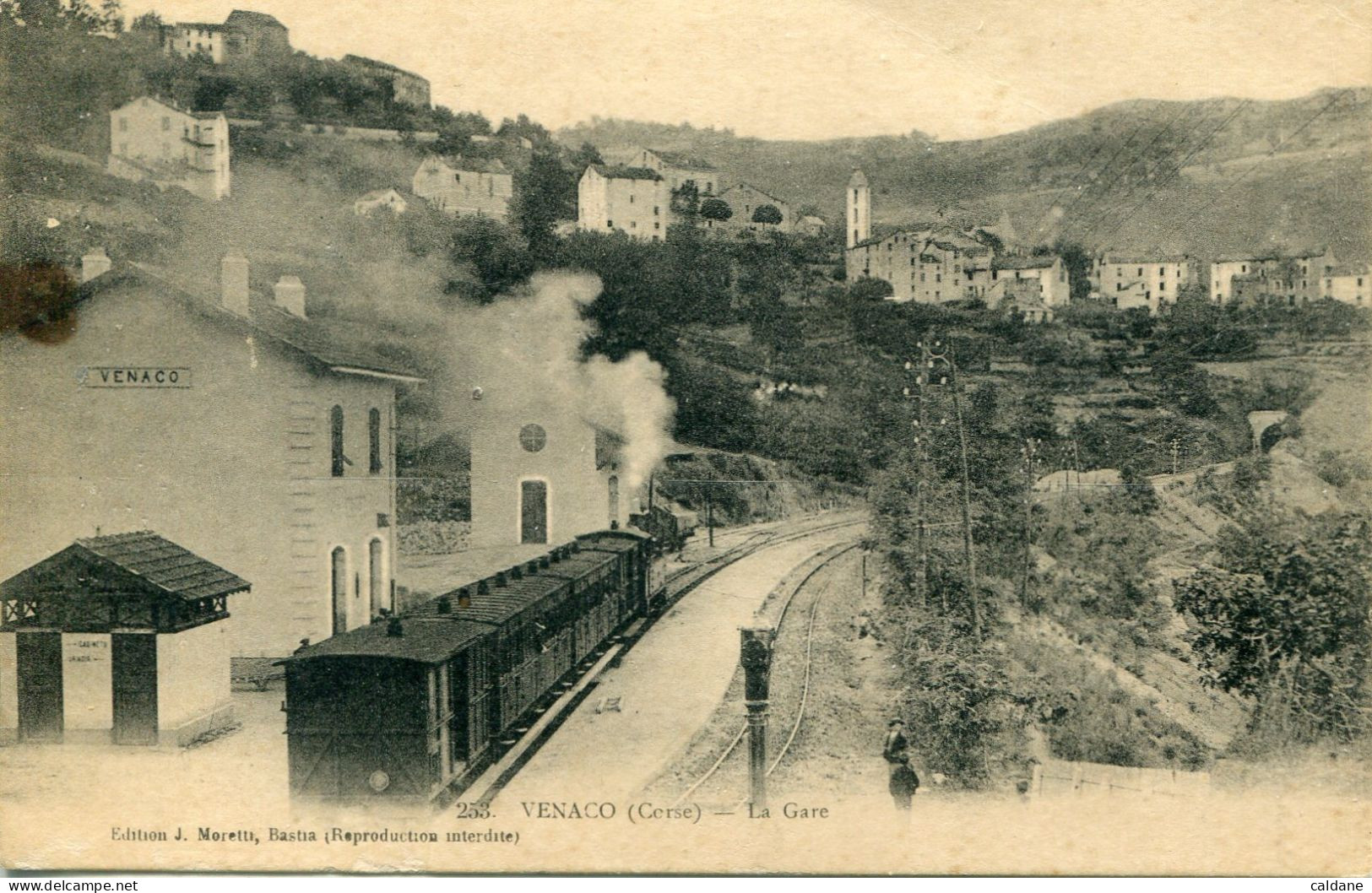 -2B - CORSE- VENACO -  La. Gare      Collection. J.Moretti,. - Gares - Avec Trains