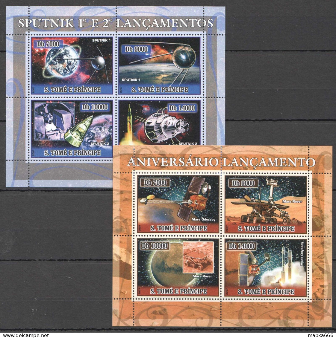 O0059 2007 Sao Tome & Principe Space Sputnik Mars Launching Satellites 2Kb Mnh - Other & Unclassified
