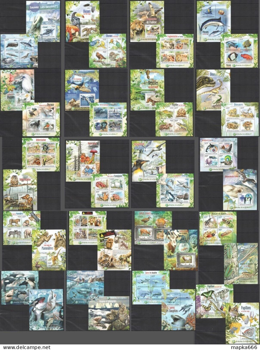 O0043 2012 Burundi Protection Nature Dinosaurs Butterflies Birds 20+20 Mnh - Andere & Zonder Classificatie