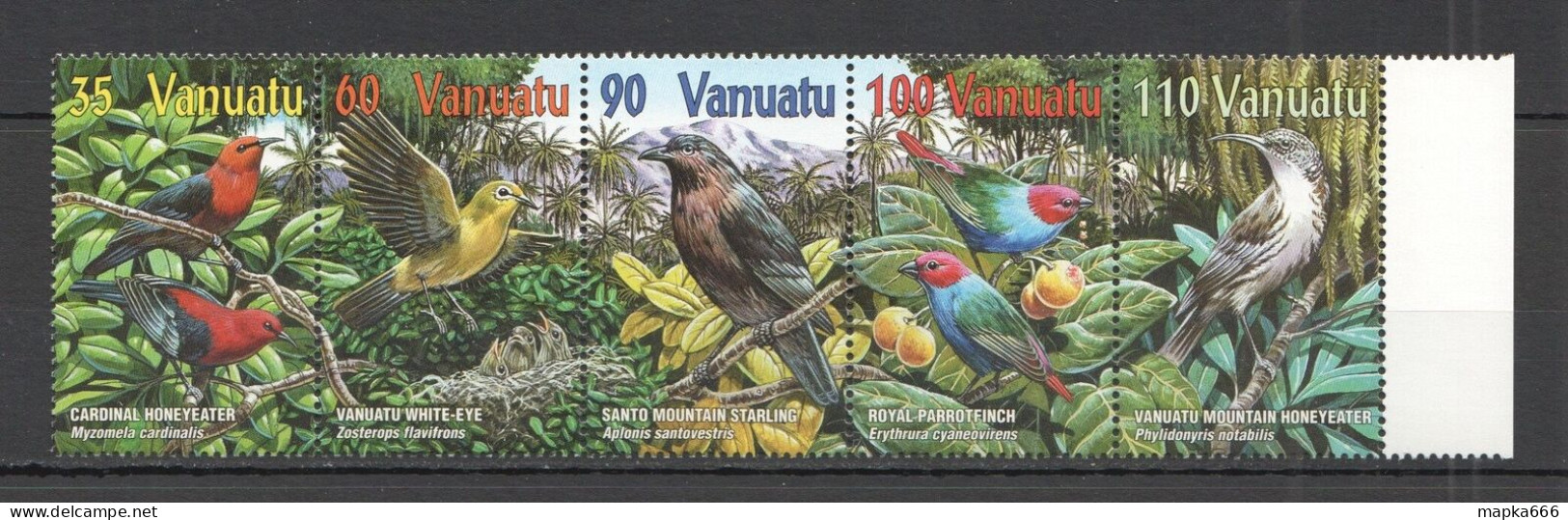 Ft151 Vanuatu Flora & Fauna Birds #1129-33 1Set Mnh - Andere & Zonder Classificatie