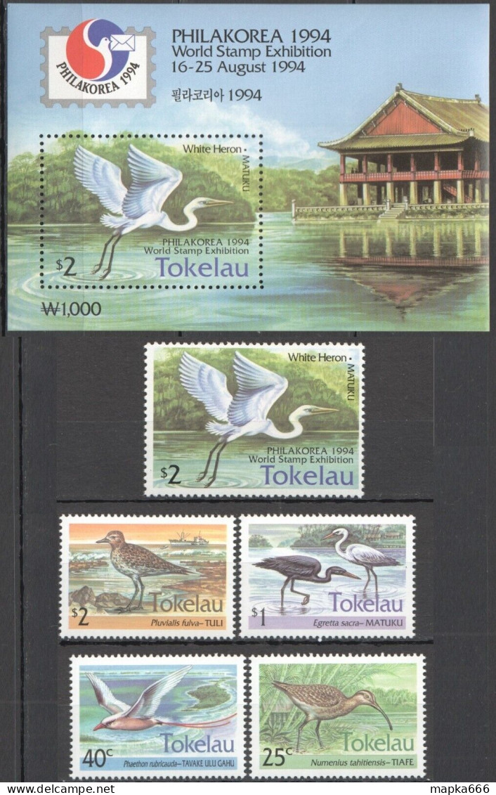 Ft149 1993-1994 Tokelau Fauna Birds #196-200+Bl3 Michel 23 Euro Mnh - Altri & Non Classificati