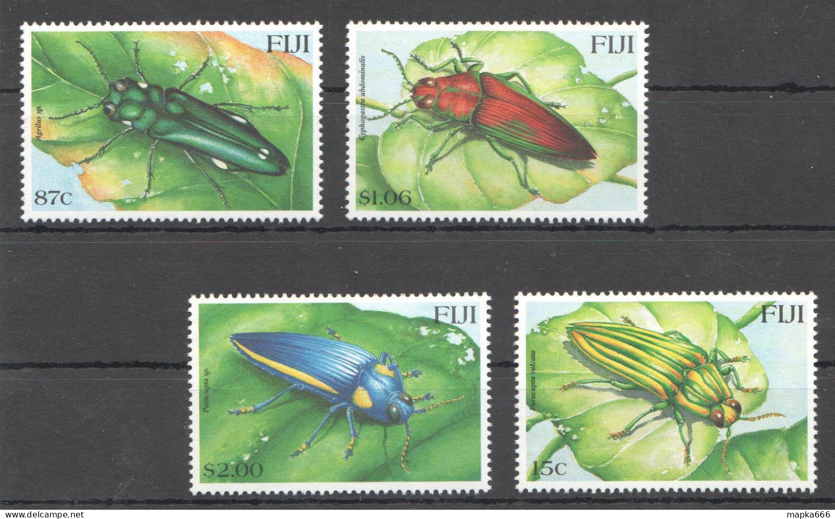 Ft134 2000 Fiji Insects Beetles Fauna #912-915 1Set Mnh - Other & Unclassified