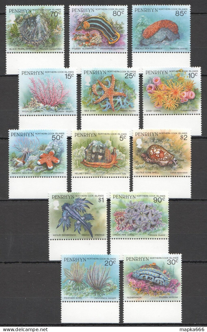 Ft127 1993 Penrhyn Fishes Marine Life Coral Reefs #546-53,559-63 Big Set Mnh - Vie Marine