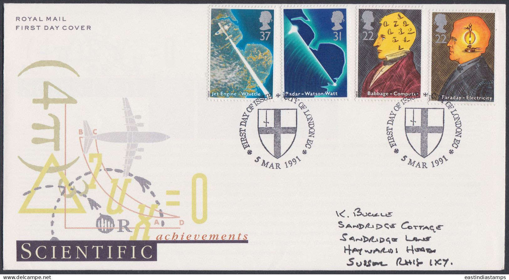 GB Great Britain 1991 FDC Science, Faraday Electricity, Computer, Radar, Jet, Pictorial Postmark, First Day Cover - Storia Postale
