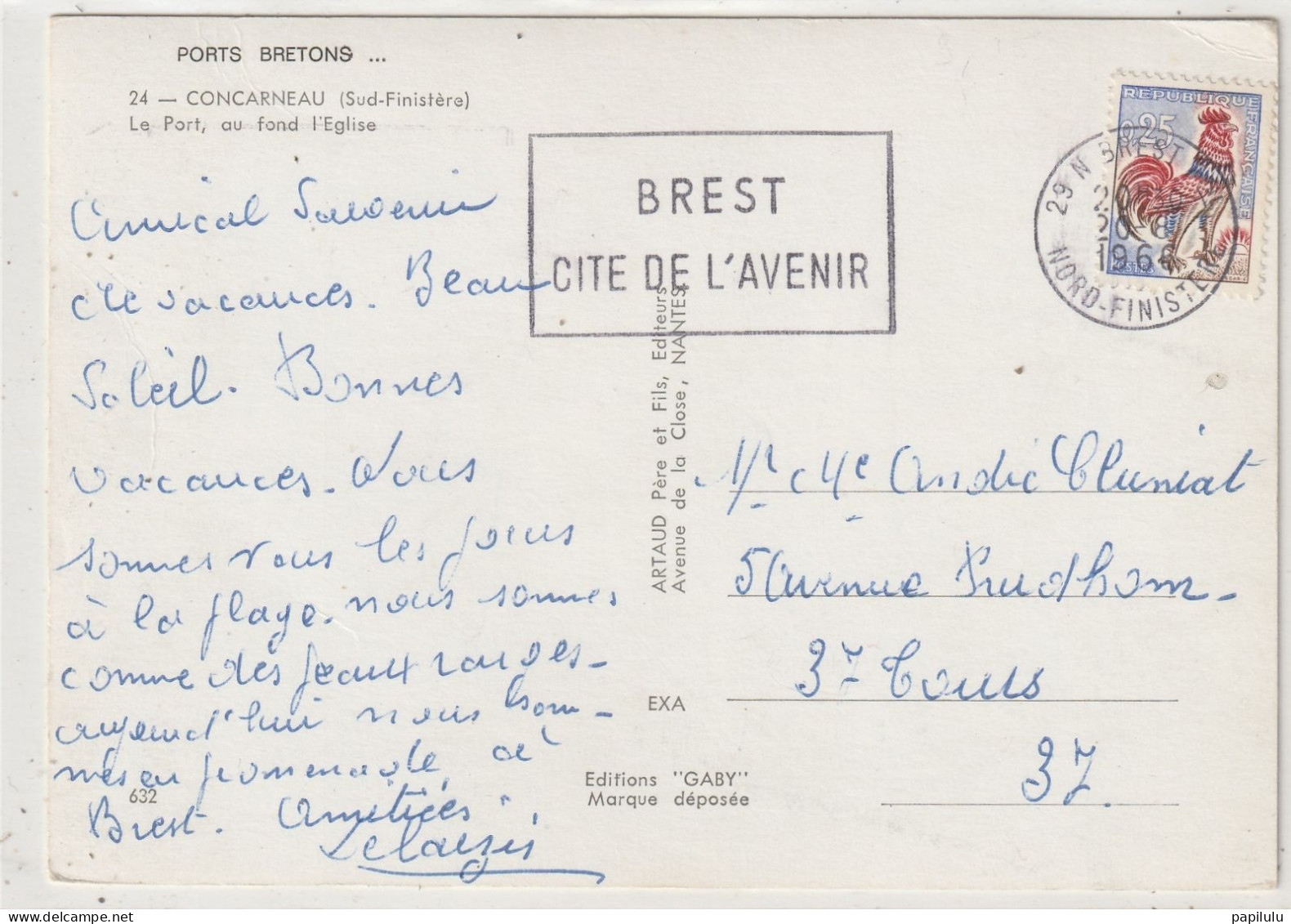 188 DEPT 29 : édit. Artaud Père Et Fils N° 24 : Concarneau Le Port Au Fond L'église - Concarneau