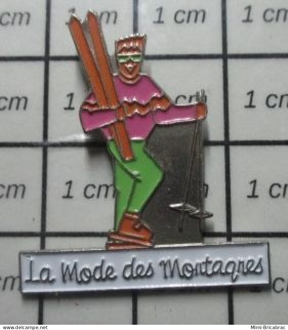 1618c Pin's Pins / Rare Et De Belle Qualité ! MARQUES  / ROUQUIN AVEC DES SKIS LA MODE DES MONTAGNES - Trademarks