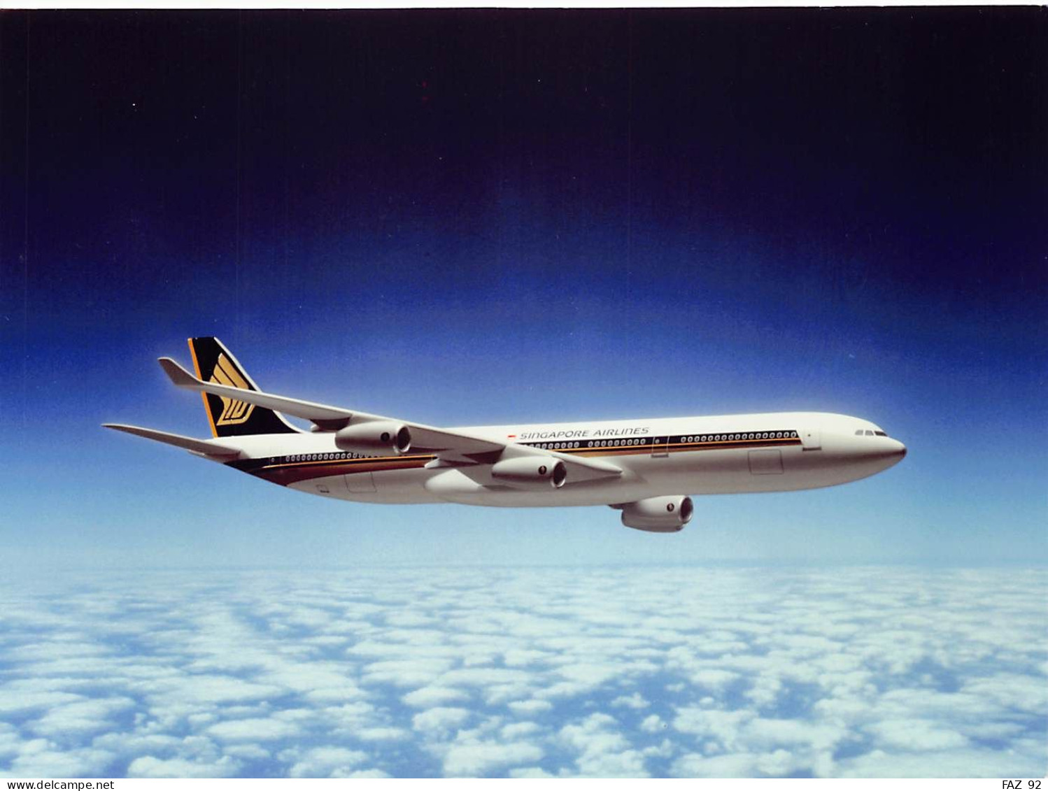 Airbus A340 In Singapore Airlines Colours - +/- 180 X 130 Mm. - Photo Presse Originale - Aviation