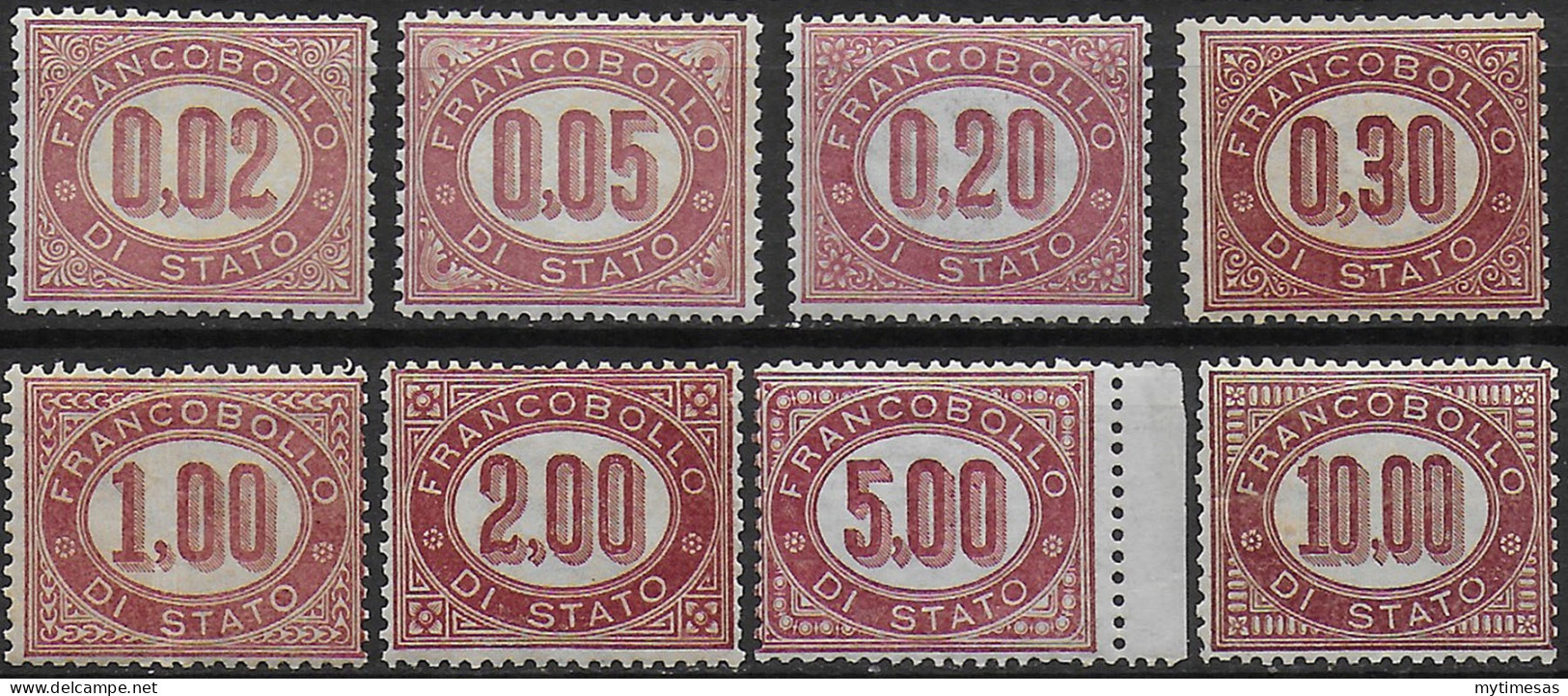 1875 Italia Service 8v. II MNH Sassone N. 1/8 - Andere & Zonder Classificatie