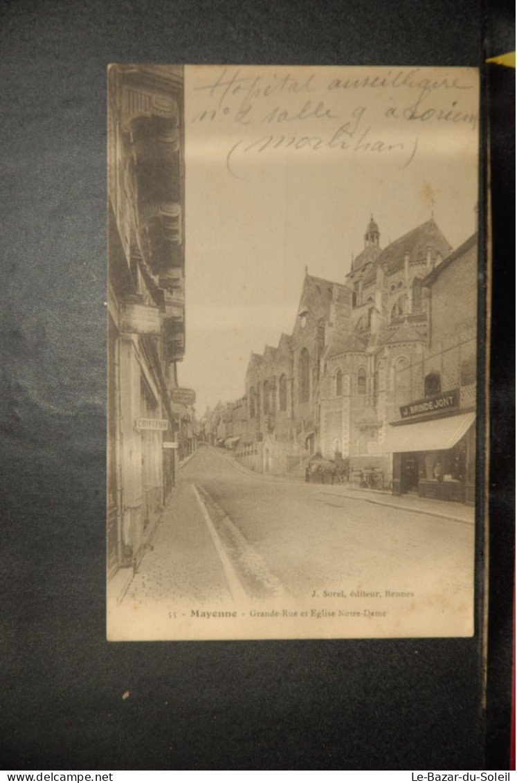 CP, 53, Mayenne - Grande Rue Et Eglise Notre-Dame - Mayenne