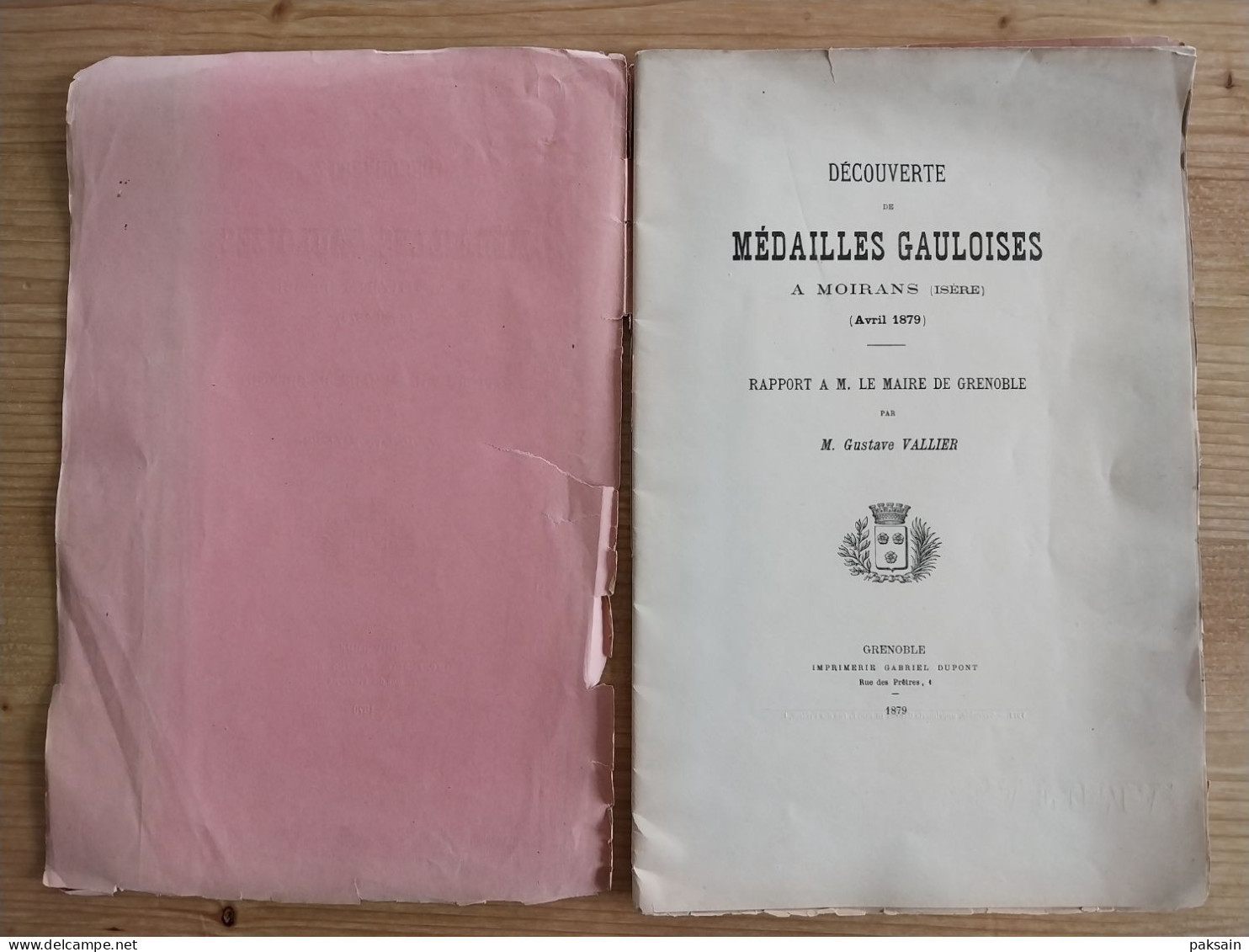 Rare Plaquette 22 Pages Découverte Médailles Gauloises à Moirans (Isère) Avril 1879 Par Gustave VALLIER Grenoble - 1801-1900