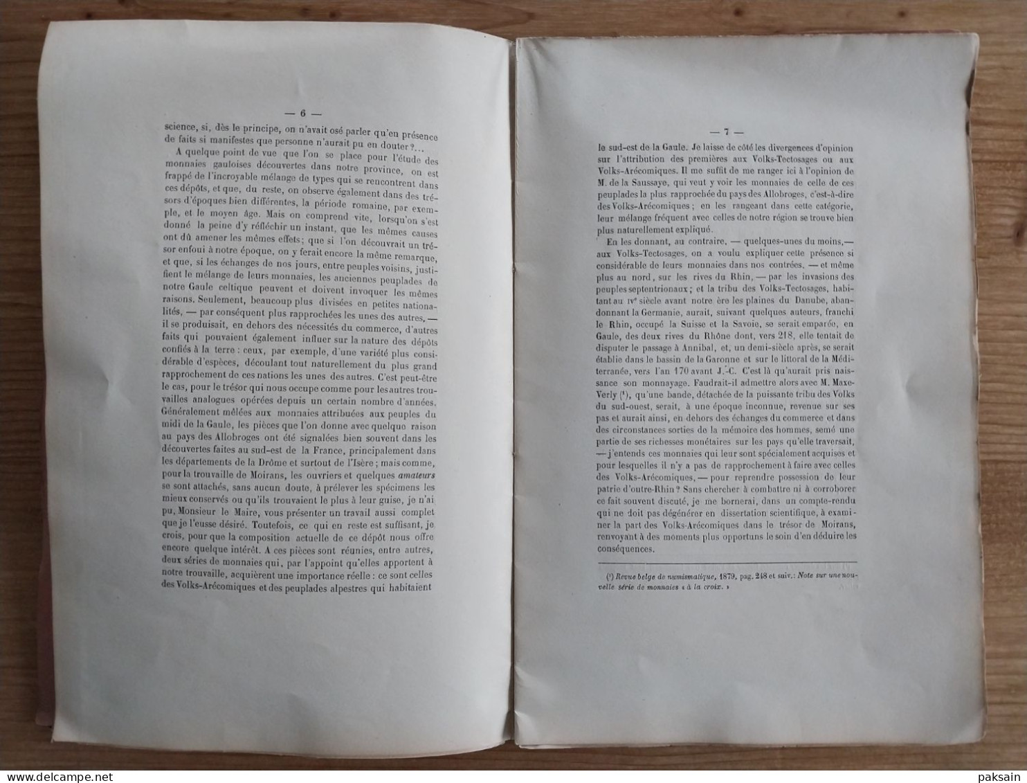 Rare Plaquette 22 Pages Découverte Médailles Gauloises à Moirans (Isère) Avril 1879 Par Gustave VALLIER Grenoble - 1801-1900