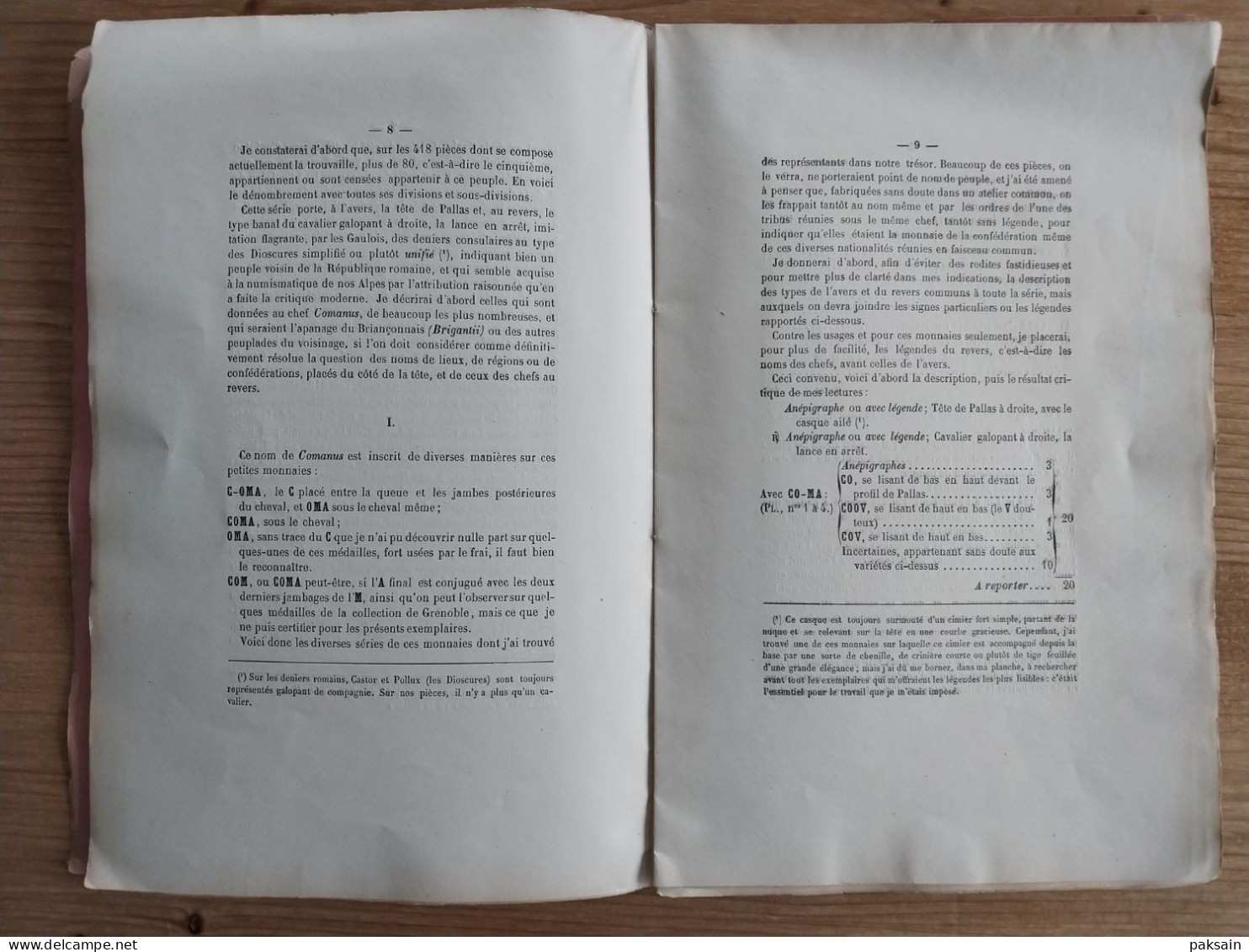 Rare plaquette 22 pages Découverte Médailles Gauloises à Moirans (Isère) Avril 1879 par Gustave VALLIER Grenoble