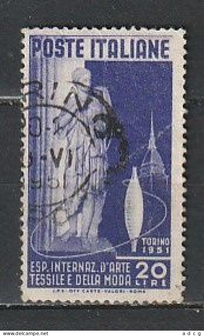 1951 ARTE TESSILE  20 Lire  USATO - 1946-60: Gebraucht