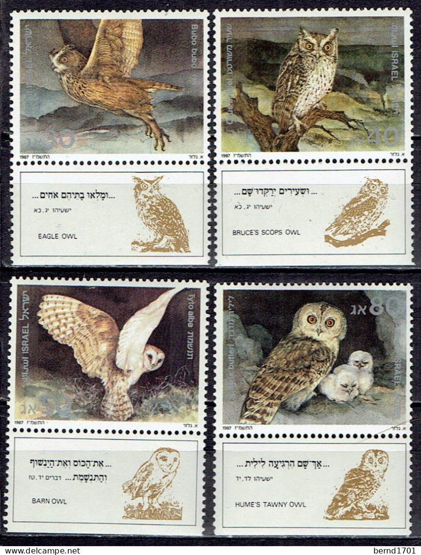 Israel - Mi-Nr 1052/1055 Ungebraucht / MNH ** (J1301) - Owls