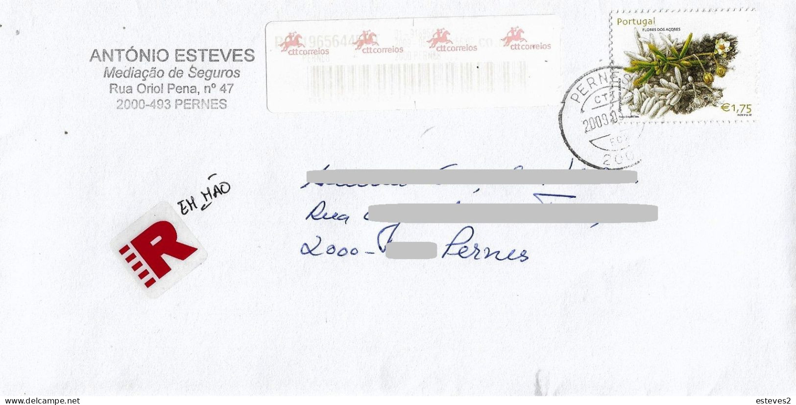 Portugal 2000 , Flores Dos Açores  , Azores Flowers , Pernes Postmark - Other & Unclassified