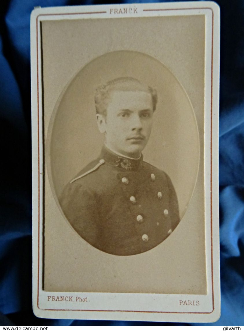 Photo CDV Franck à Paris  Portrait Militaire Polytechnique  CA 1885  - L679A - Anciennes (Av. 1900)