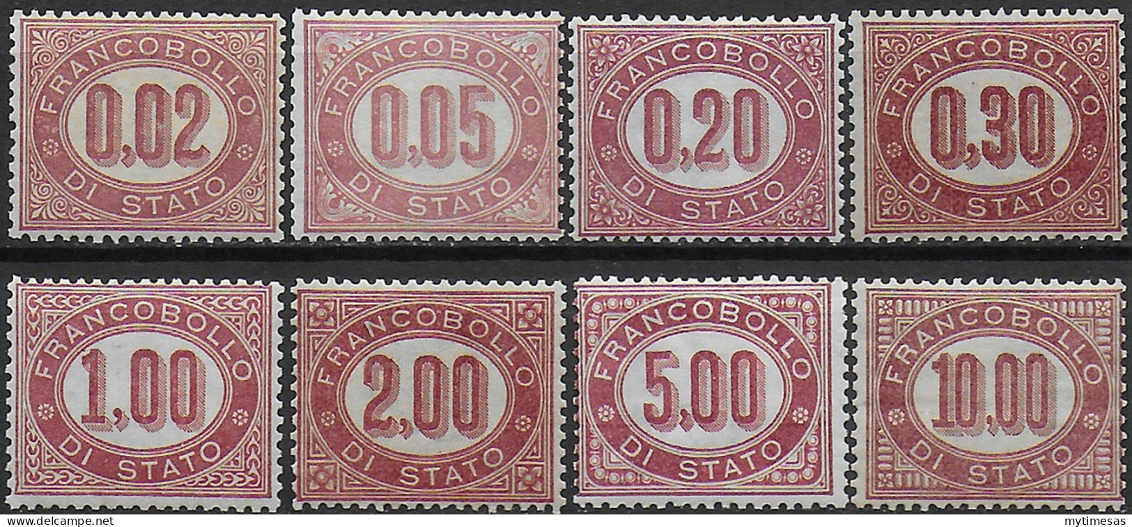 1875 Italia Service 8v. I MNH Sassone N. 1/8 - Andere & Zonder Classificatie