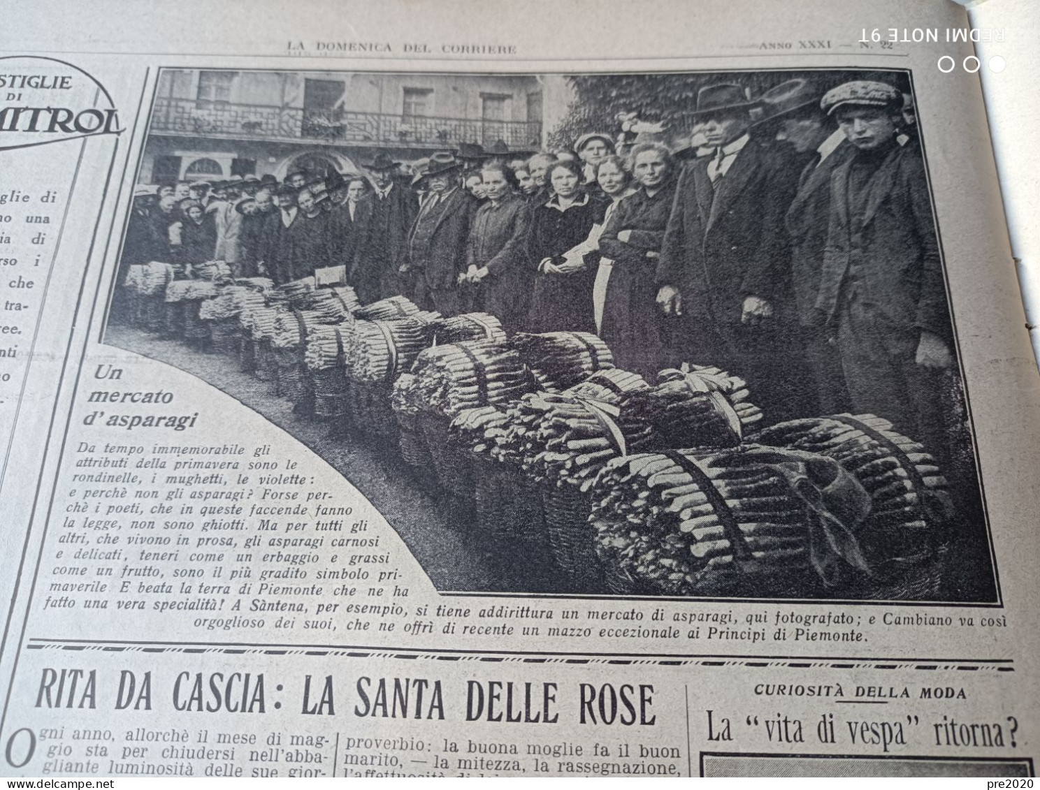 DOMENICA DEL CORRIERE 1930 PARABIAGO BUSSANA MUSSOLINI SANTA RITA DA CASCIA CHERASCO SANTENA OSOPPO - Autres & Non Classés