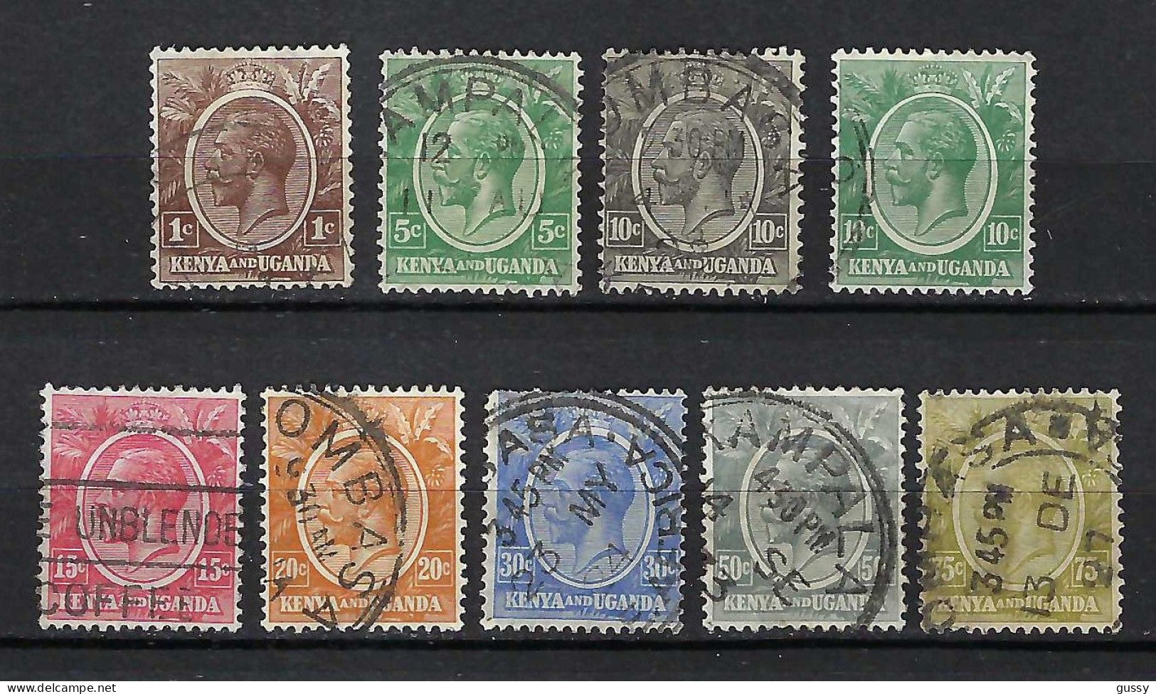 KENYA & OUGANDA Ca.1922-27: Lot D' Obl. Petit Prix - Kenya & Ouganda