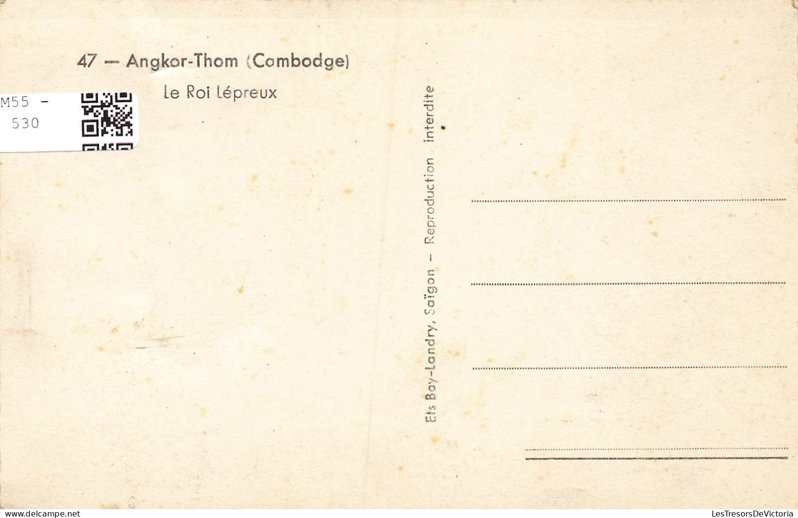 CAMBODGE - Angkor Thom - Combodge - Le Roi Lépreux - Statues - Carte Postale Ancienne - Cambodja
