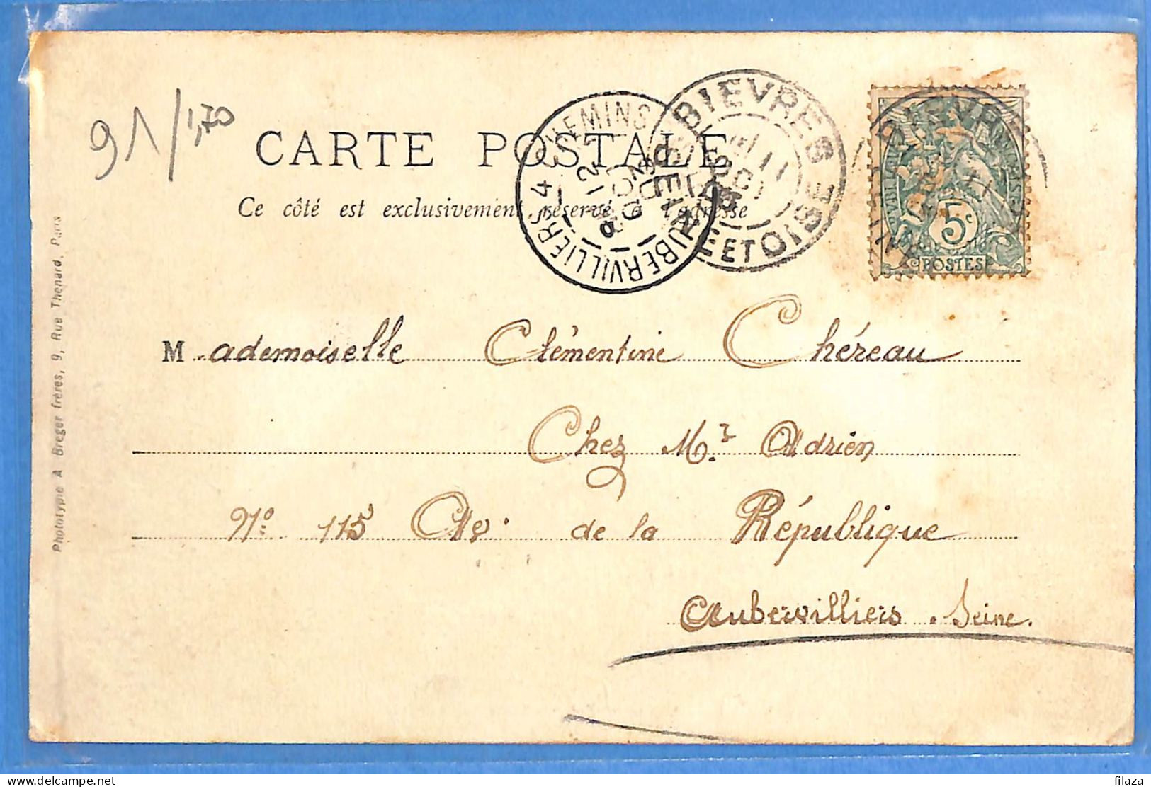 91 - Essonne - Bievres - La Poste - Rue De Paris (N15633) - Bievres