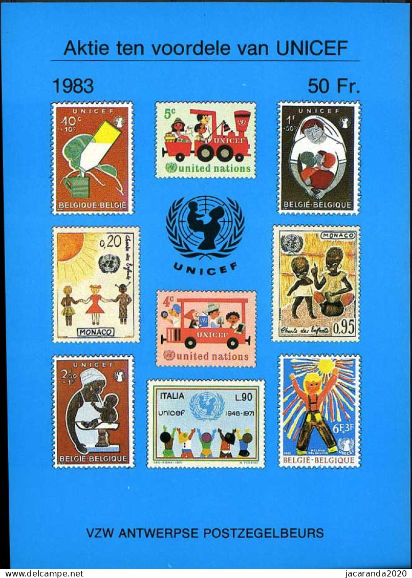 België E135 - Unicef - Blauw - NL - Erinnofilia [E]