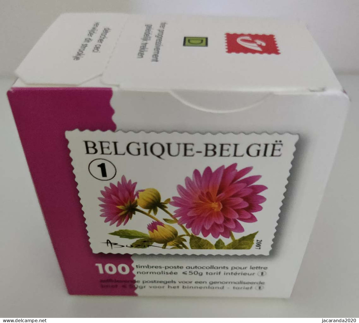 België R111 - Bloemen - Dahlia - Buzin - (3684) - 2007 - Volledig Doosje Van 100 Zegels - Ongeopend - Rouleaux