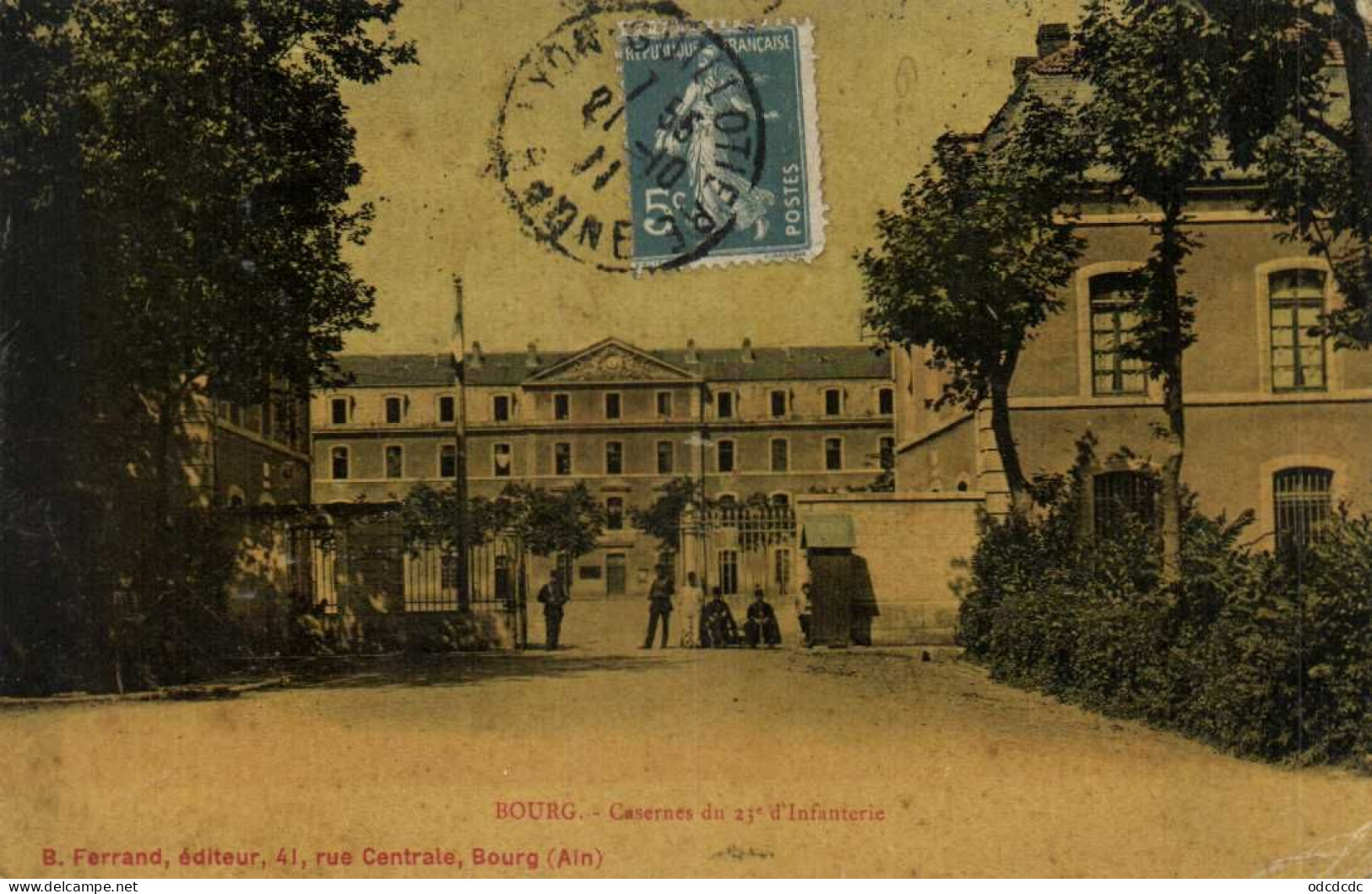 BOURG  Casernes Du 23e D' Infanterie Colorisée Toilée RV - Autres & Non Classés