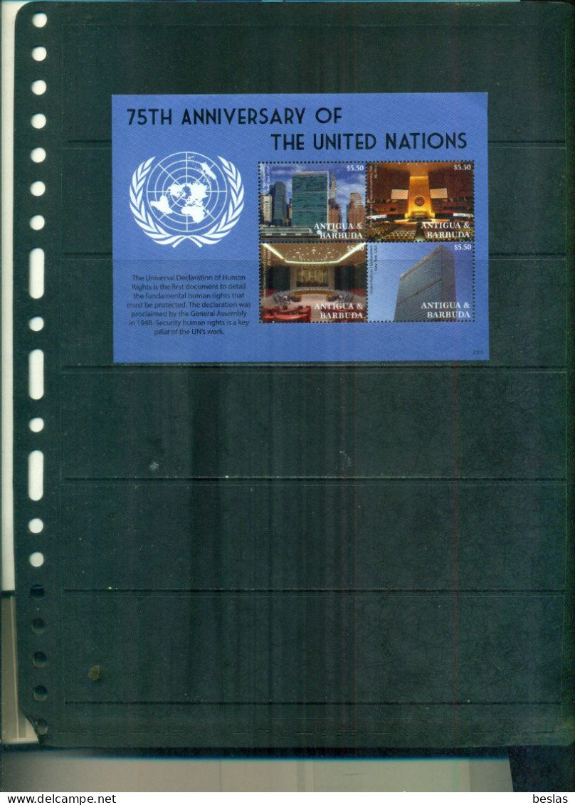 ANTIGUA 75 NATIONS UNIES  4 VAL  NEUFS A PARTIR DE 3 EUROS - Antigua Y Barbuda (1981-...)