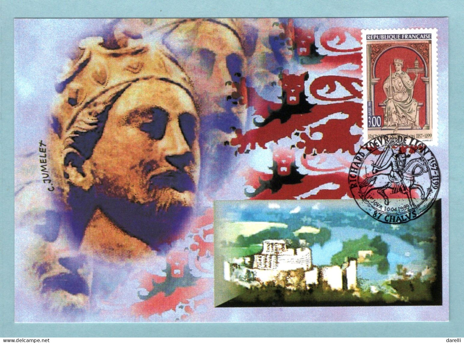 Carte Maximum 1999 - Richard Cœur De Lion - Roi D'Angleterre - YT 3238 - 87 Chalus - 1990-1999