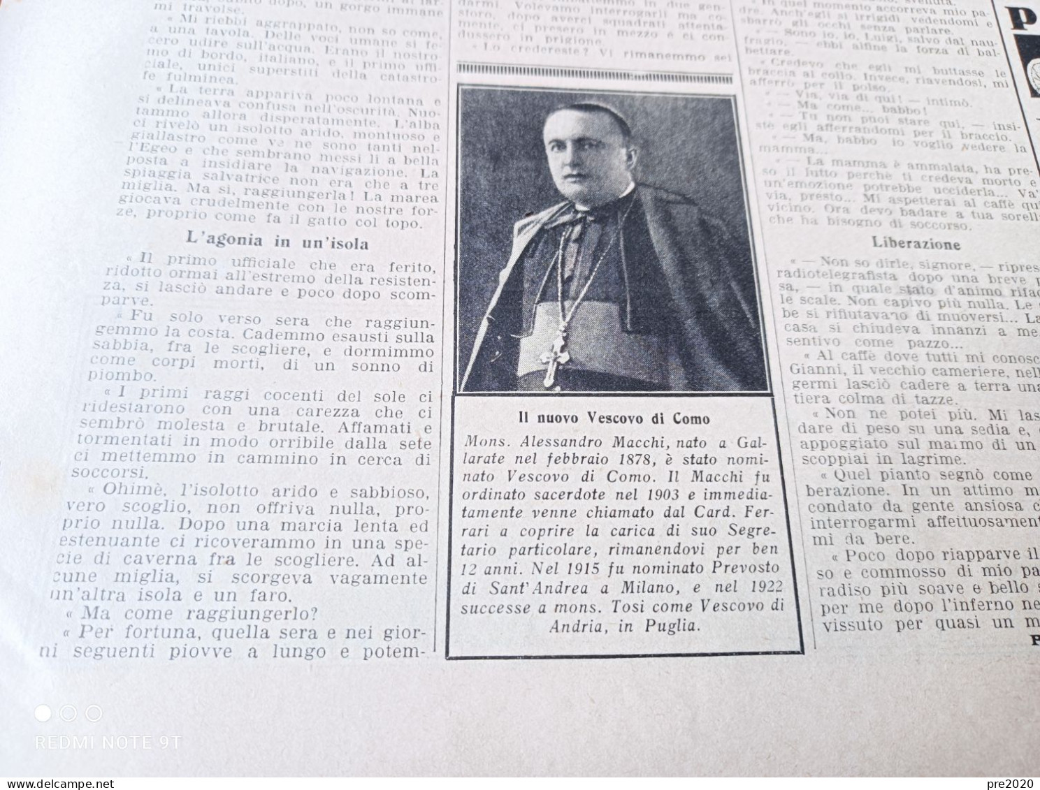 DOMENICA DEL CORRIERE 1930 MARSALA GALLARATE VILLAVALLELONGA ARTICOLO DI ARMANDO FALCONI ADOLFO BALONCIERI - Sonstige & Ohne Zuordnung