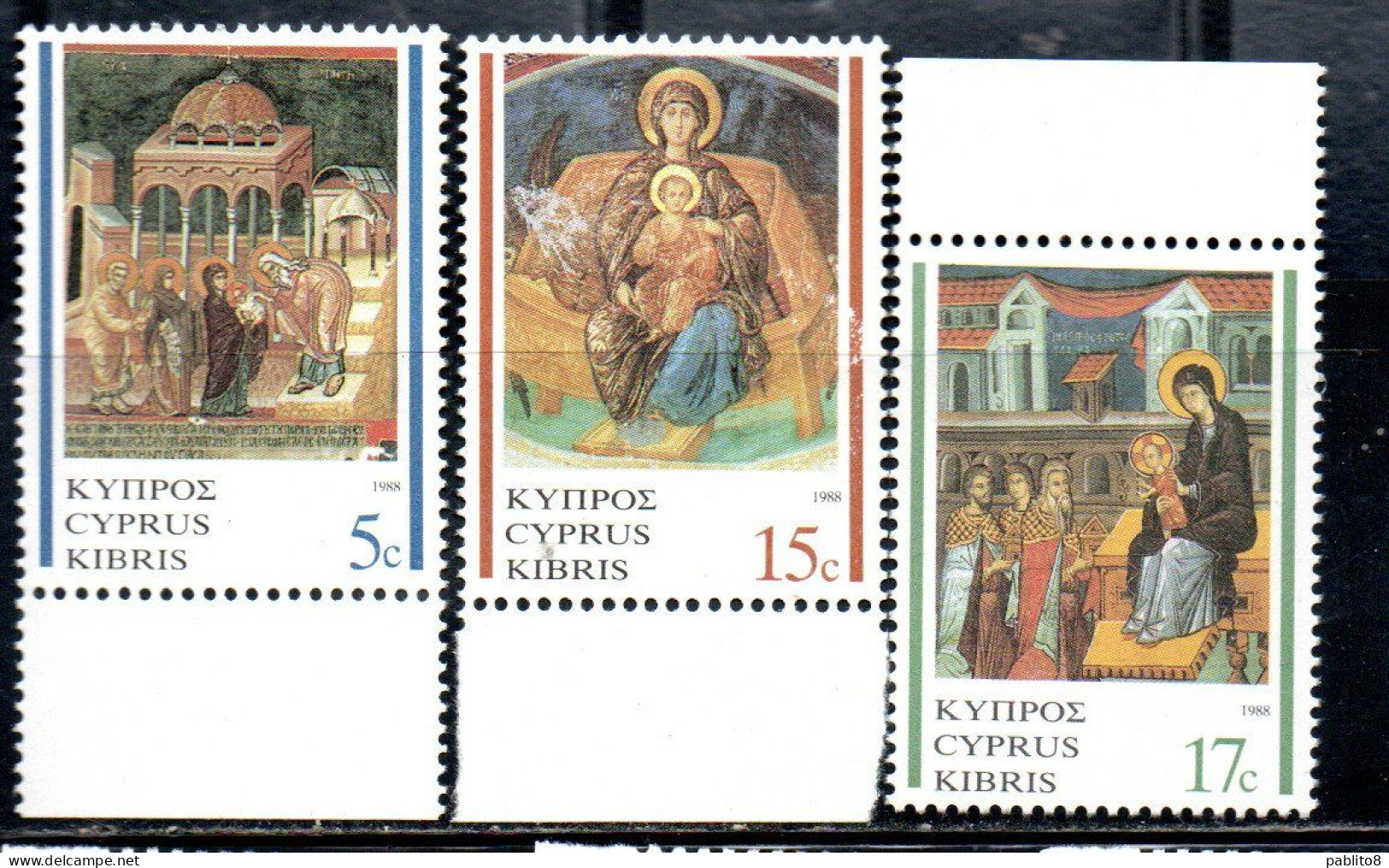 CYPRUS CIPRUS CIPRO 1988 CHRISTMAS NATALE NOEL WEIHNACHTEN NAVIDAD COMPLETE SET SERIE COMPLETA MNH - Ongebruikt