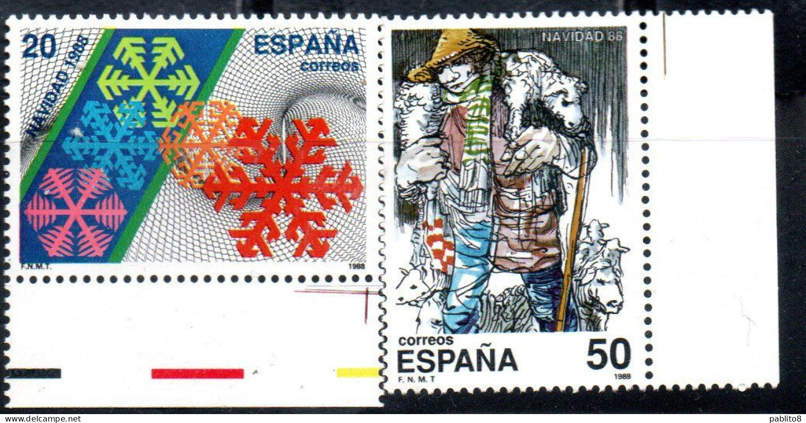 SPAIN ESPAÑA SPAGNA 1988 CHRISTMAS NATALE NOEL WEIHNACHTEN COMPLETE SET SERIE COMPLETA MNH - Ongebruikt