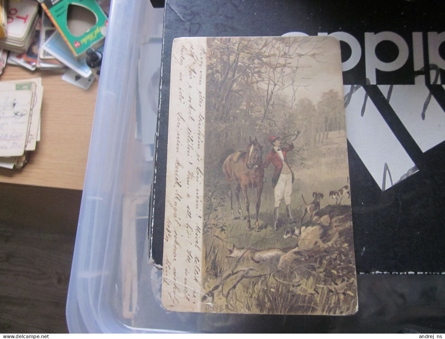 Fox Hunting Old Litho Postcards - Hunting