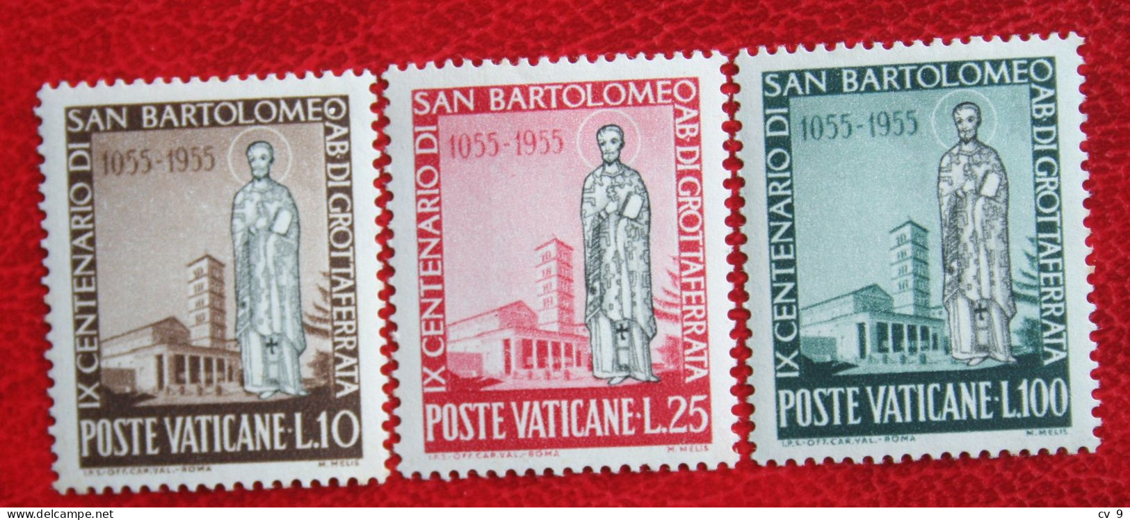 Death Anniversary Of St Bartholomew 1955 Mi 238-240 Yv 218-220 Ongebruikt / MH * VATICANO VATICAN VATICAAN - Neufs