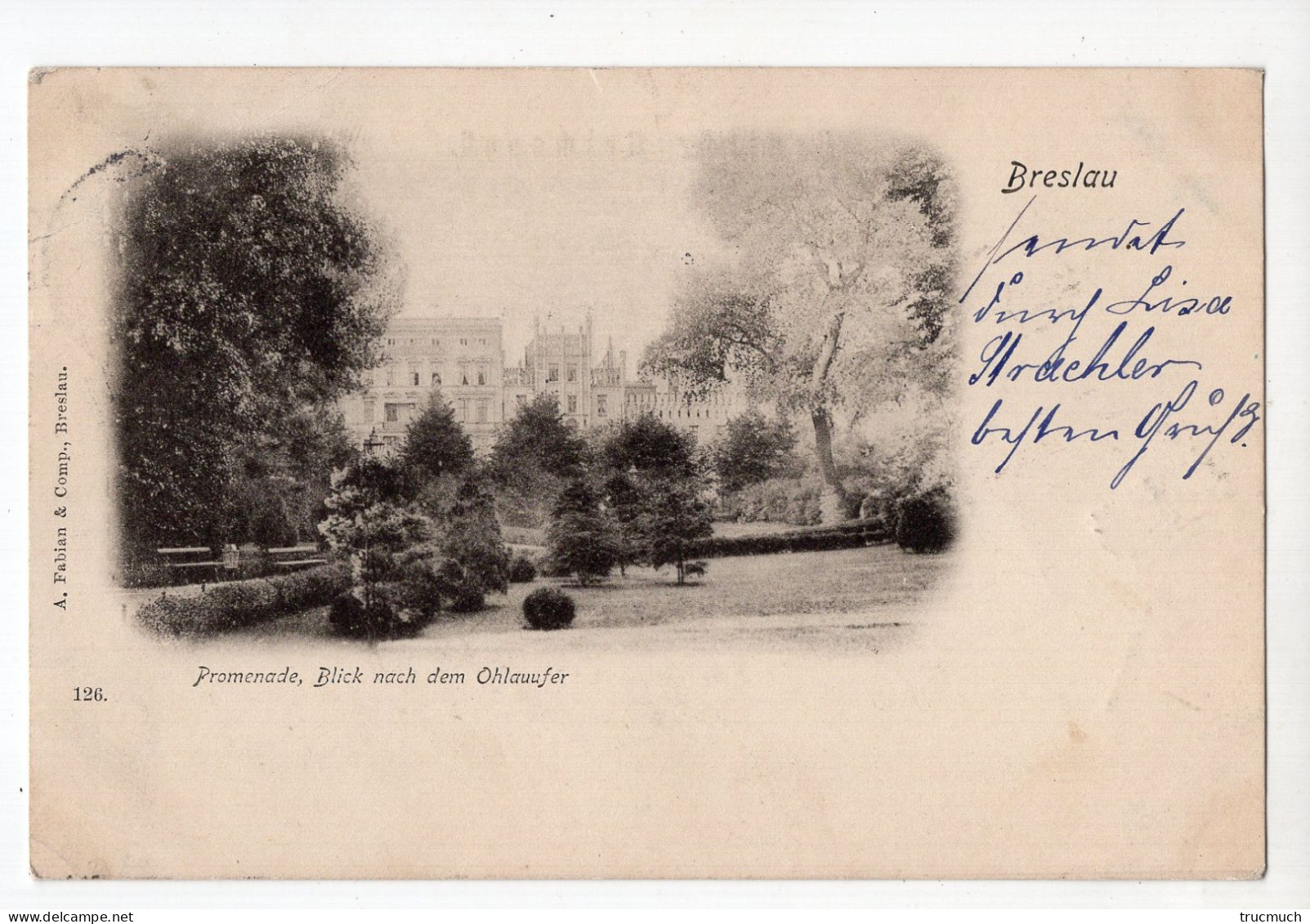 16 - BRESLAU - WROCLAW - Promenade. Blick Nach Dem Ohlauufer *1898* - Poland