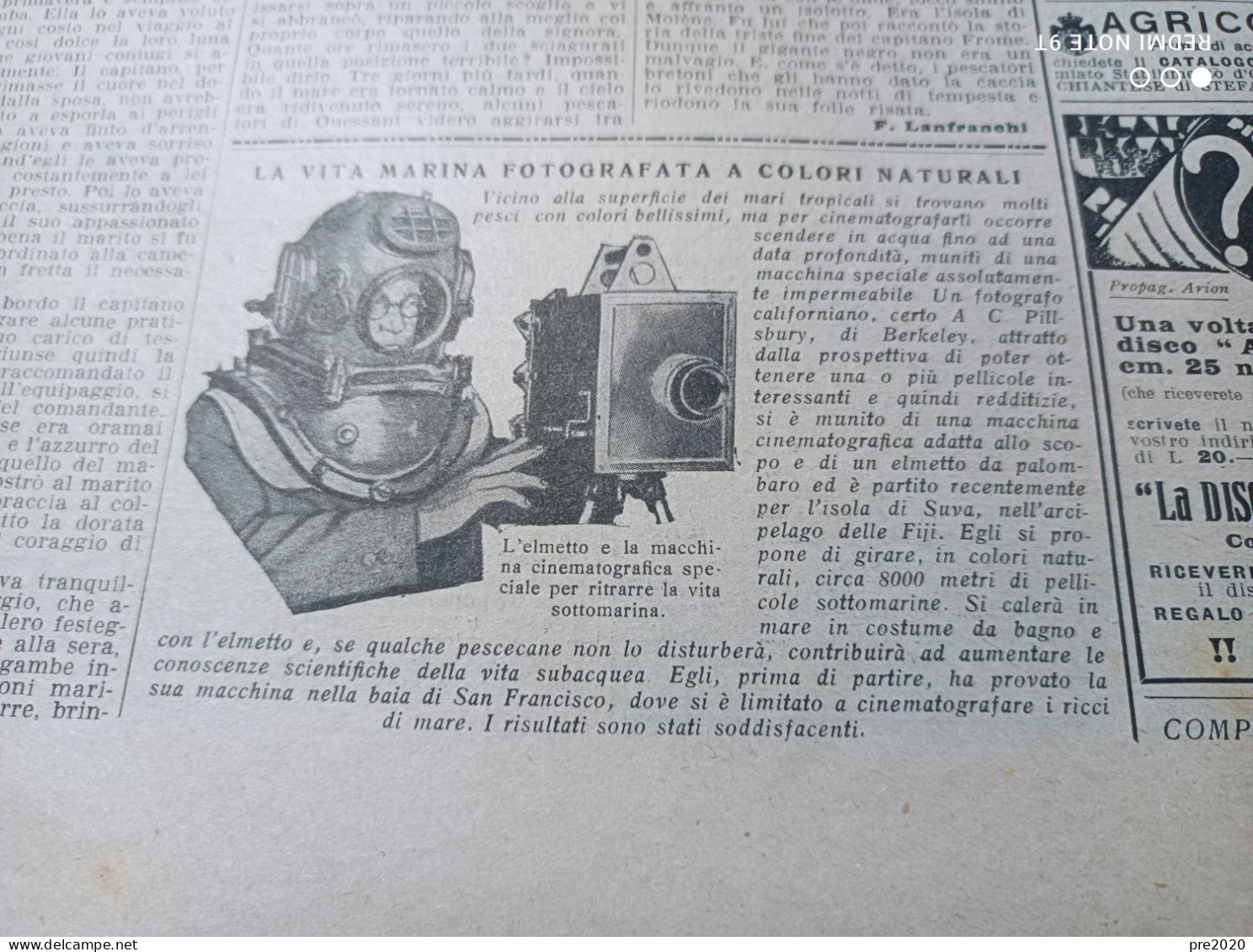 DOMENICA DEL CORRIERE 1930 ARTICOLO DI ANGELO MUSCO SUB - Other & Unclassified