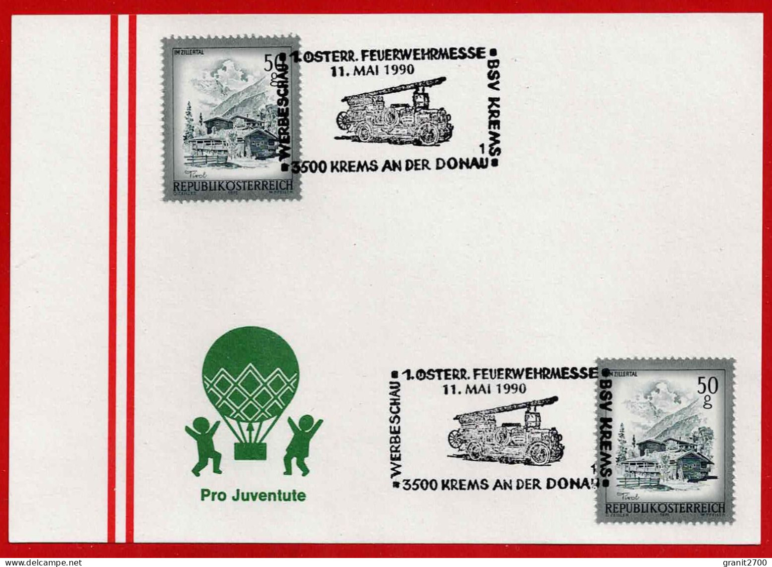 Sonderstempel  1. Österr. Feuerwehrmesse - 3500 Krems An Der Donau  Am 11.5.1990 - Sonstige & Ohne Zuordnung