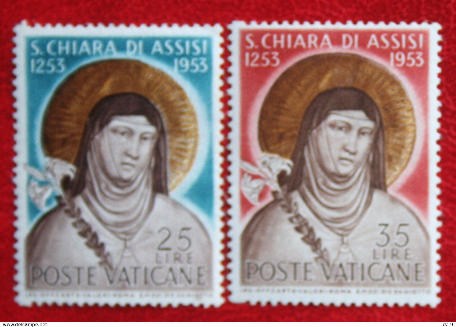 Saint Clare Of Assisi 1953 Mi 207-208 Yv 187-188 Ongebruikt / MH * VATICANO VATICAN VATICAAN - Ongebruikt