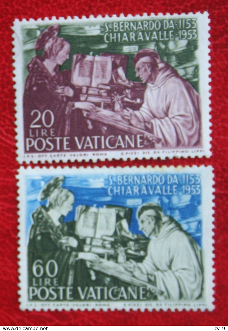 St. Bernhard San Bernardo De Claraval 1953 Mi 209-210 Yv 189-190 Ongebruikt / MH * VATICANO VATICAN VATICAAN - Unused Stamps